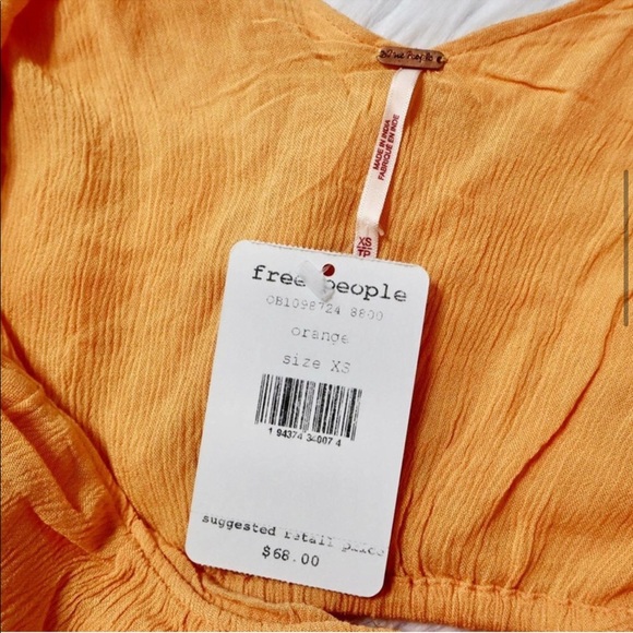 nwt FREE PEOPLE Orange Knit Flowy Tank XS - Picture 5 of 9
